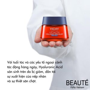 Kem dưỡng sáng da mờ thâm nám ban đêm Vichy Liftactiv Collagen Specialist Night 50ml 