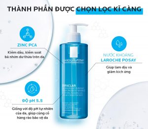 Sữa rửa mặt cho da dầu mụn nhạy cảm La Roche-Posay Effaclar 400ml 